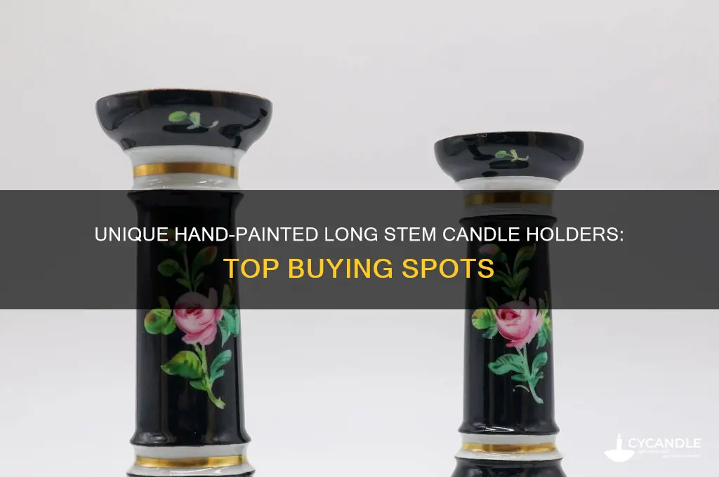 where can i buy hand painted long stem candle holder