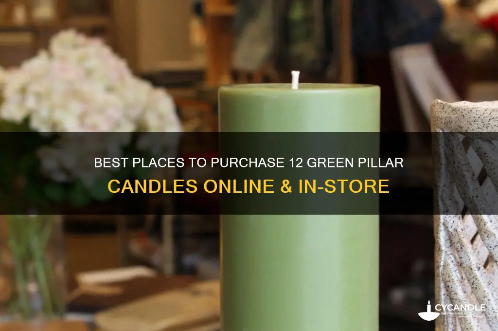 where to buy 12 green pillar candles