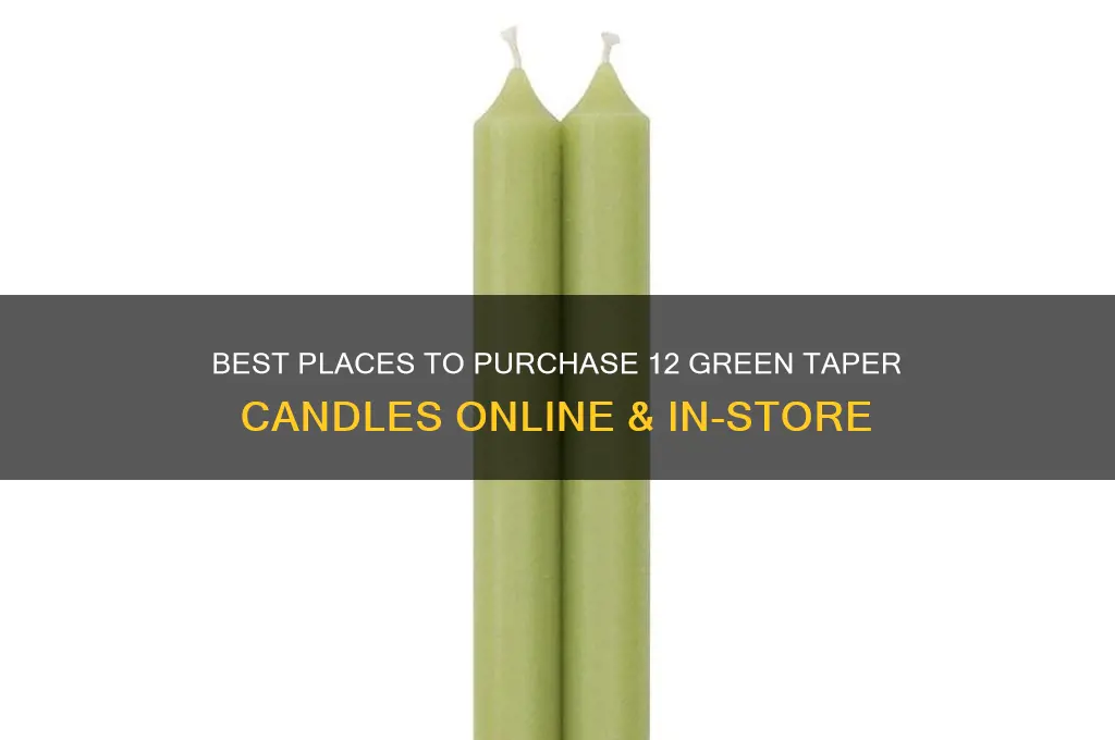where to buy 12 green taper candles