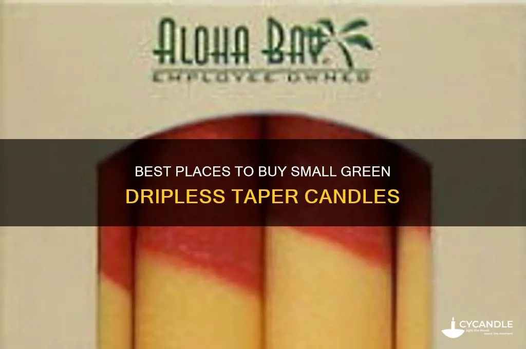 where to buy small green dripless taper candles