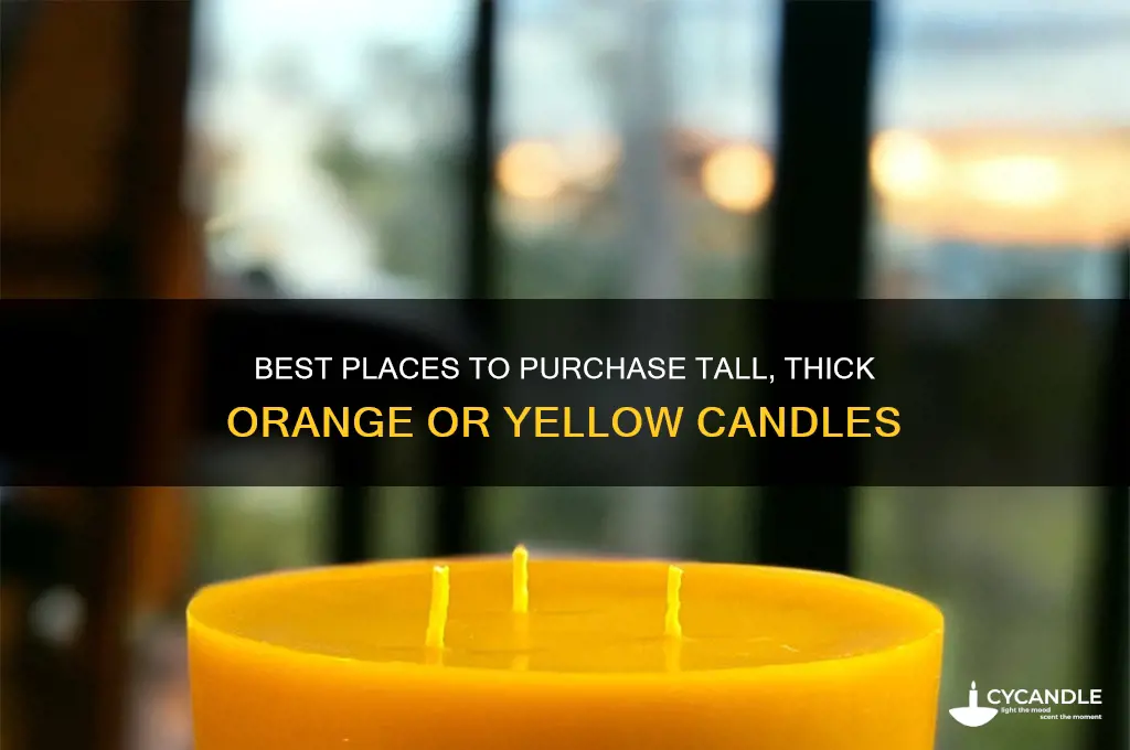 where to buy tall thick orange or yellow candles