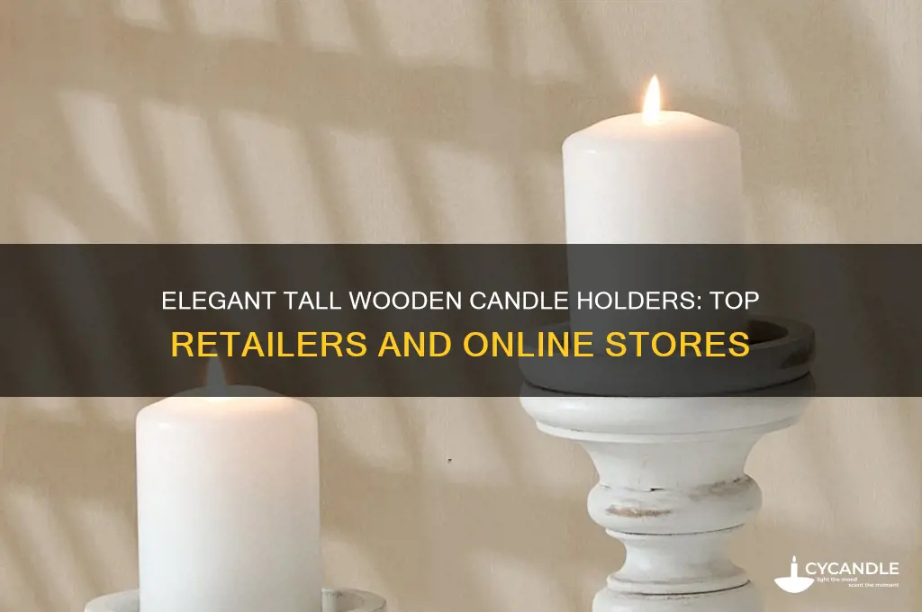 where to buy tall wooden candle holder