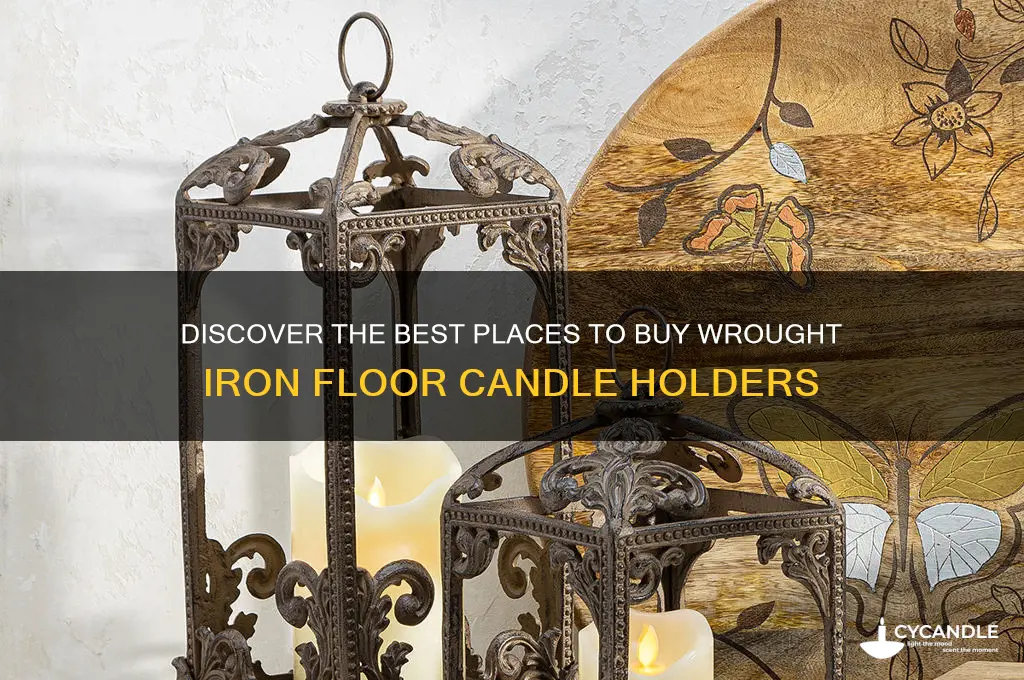 where to buy wrought iron floor candle holders