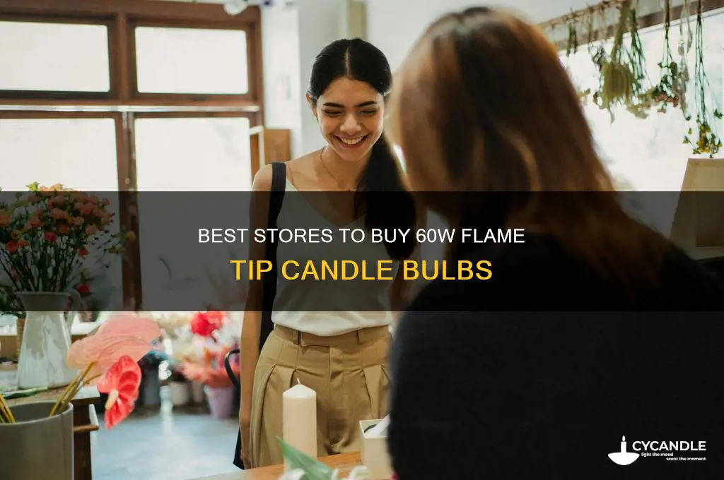 where to purchase 60w flame tip candle bulbs