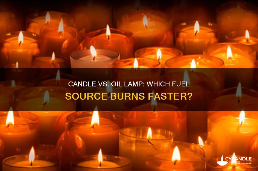 which burns faster a candle or oil lamp