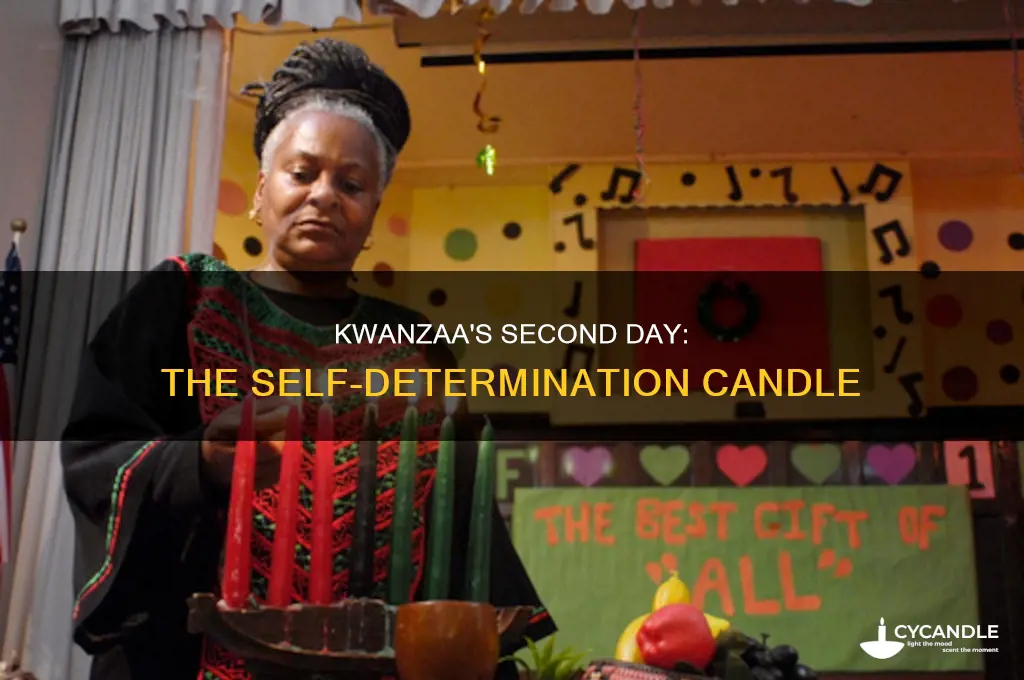 which candle is lit on the second day of kwanzaa