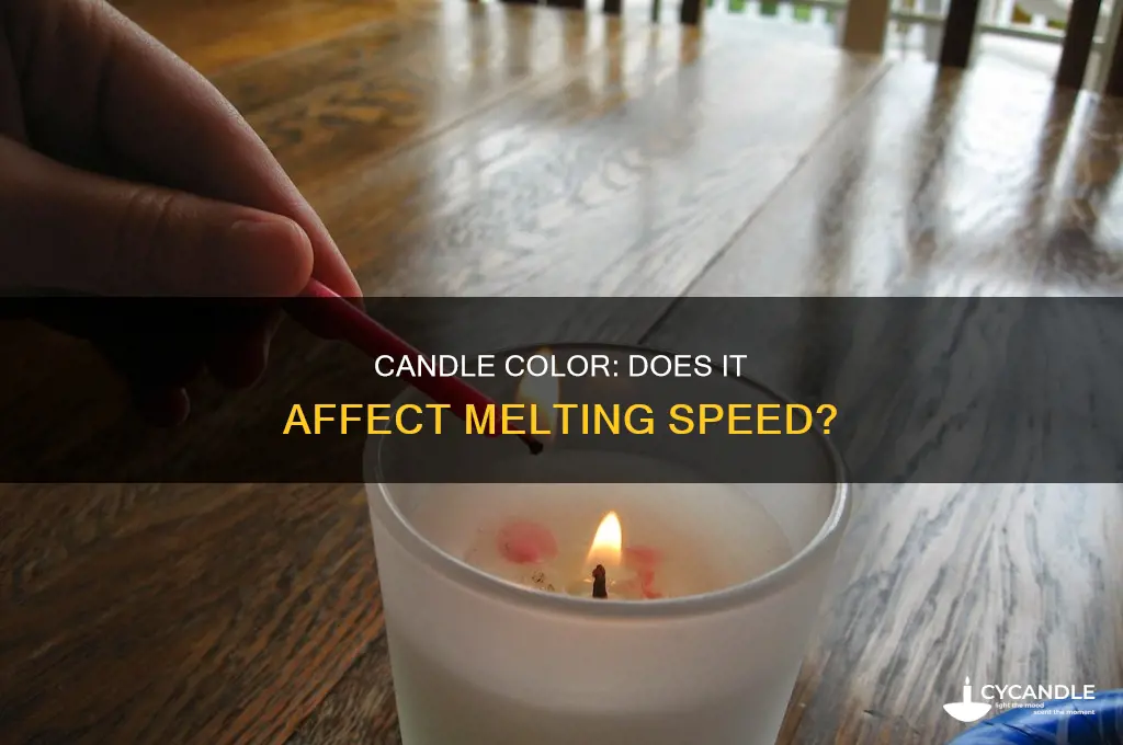 which candle melts faster white or colored