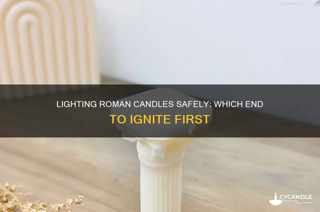 which end of a roman candle do you light