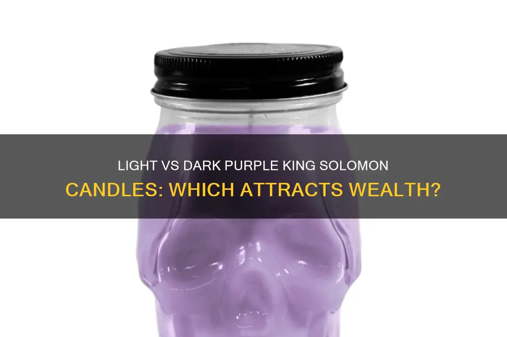 which king solomon candle for money light or dark purple