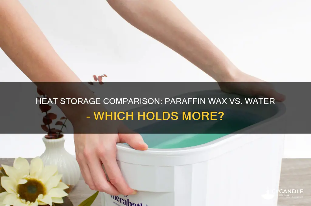 which stores more heat paraffin wax or water