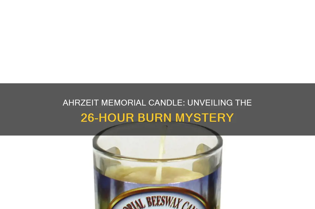 why ahrzeit memorial candle burns 26 hours