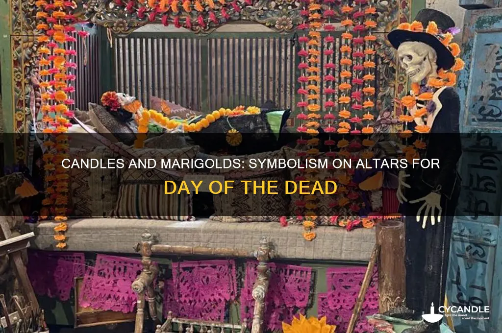 why are candles and marigold flowers used on the altars