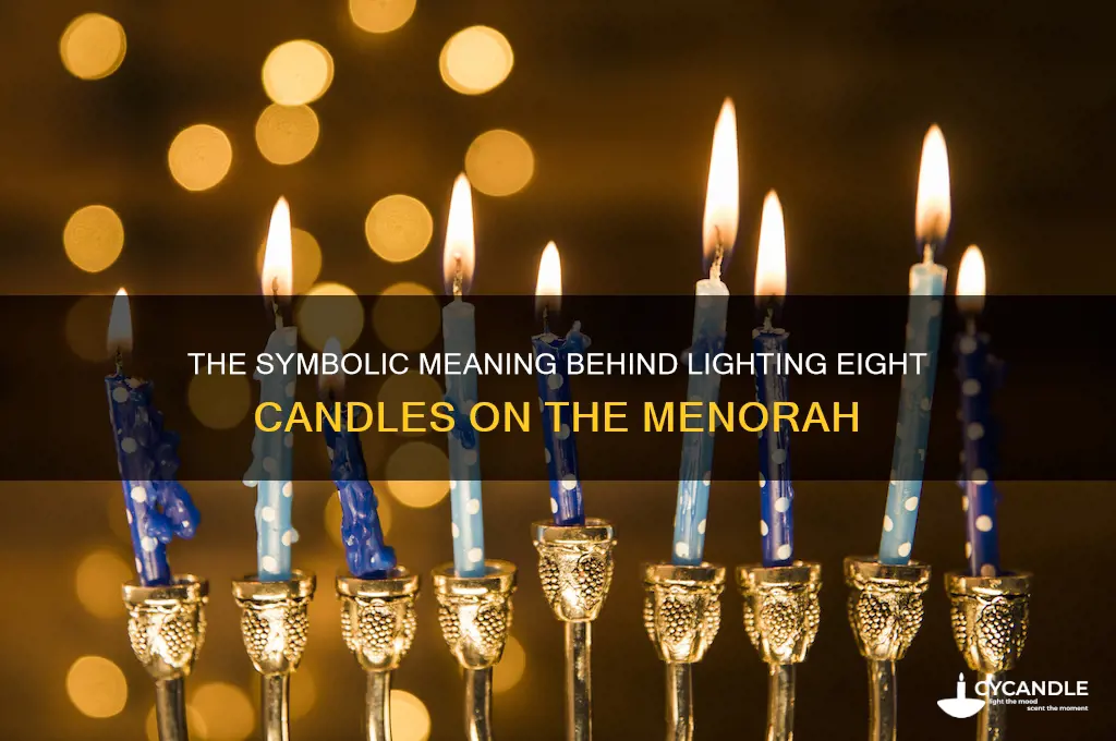 why are there 8 candles to light on the menorah