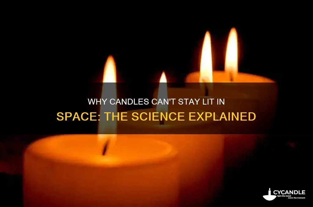 why can a candle not stay lit in space