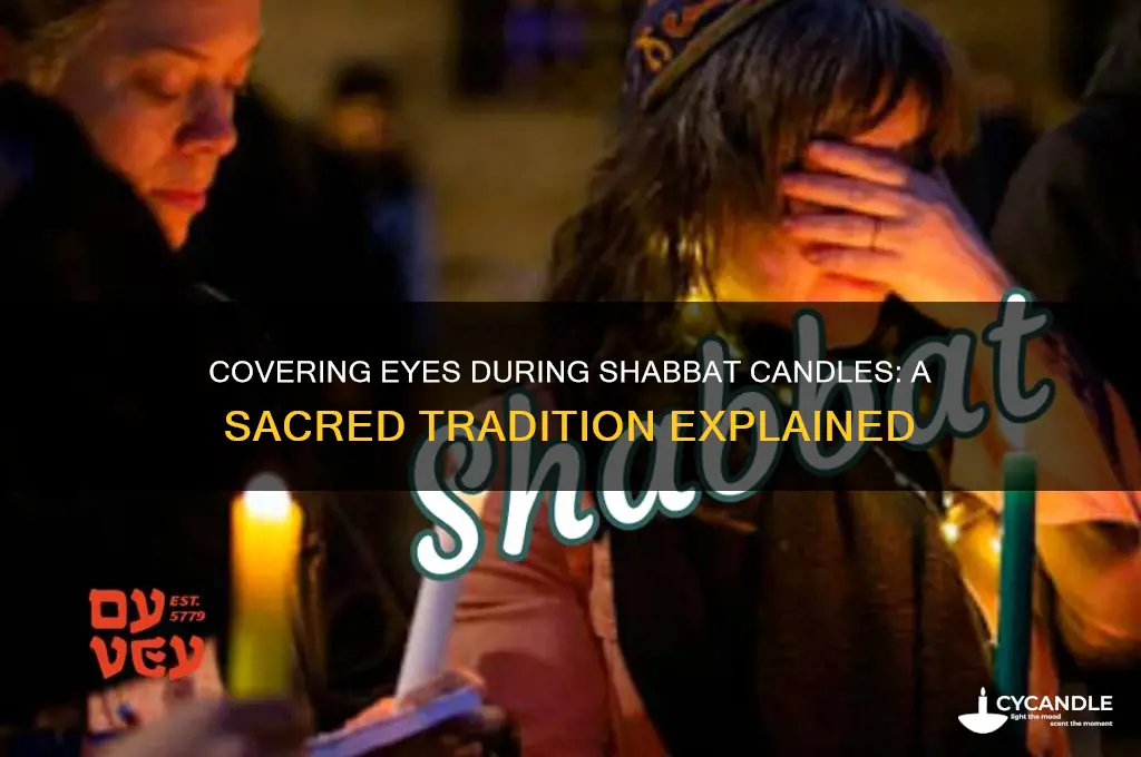 why cover eyes when lighting shabbat candles