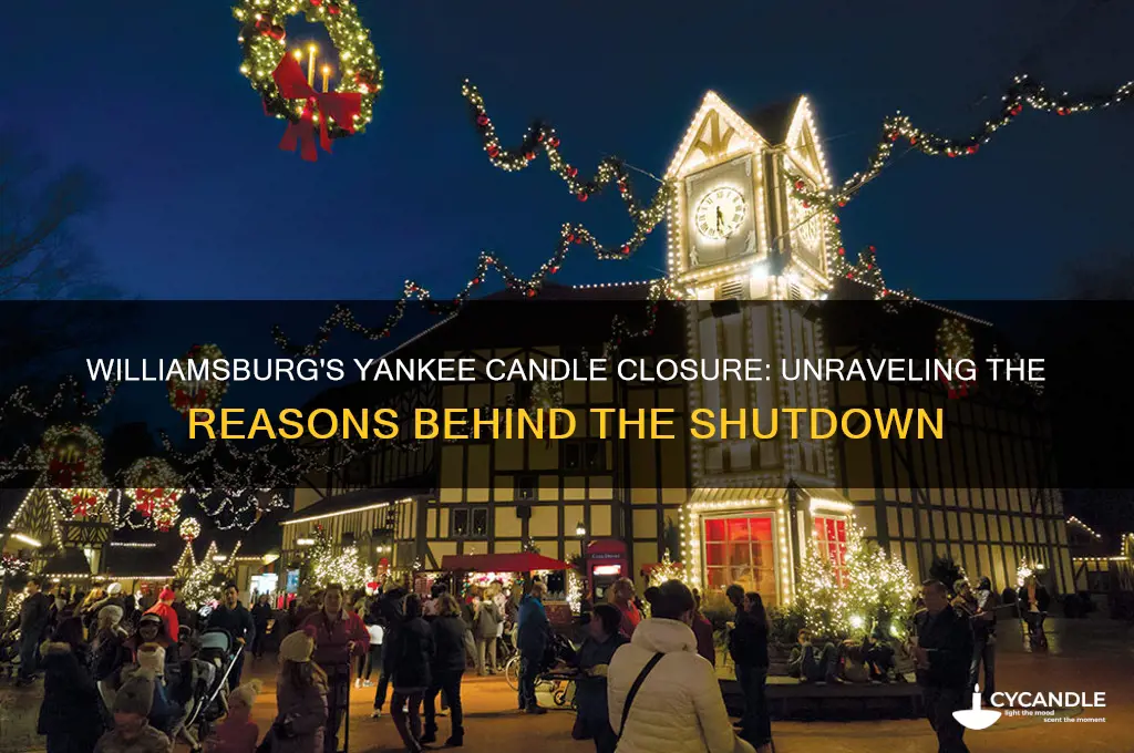 why did the yankee candle store in williamsburg close