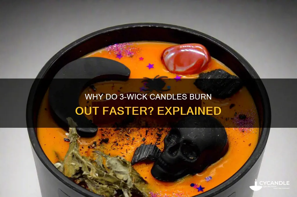 why do 3 wick candles burn out