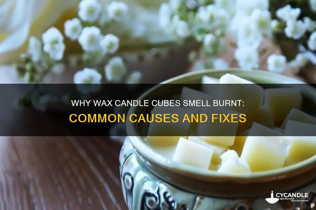 why do wax candle cubes smell burnt