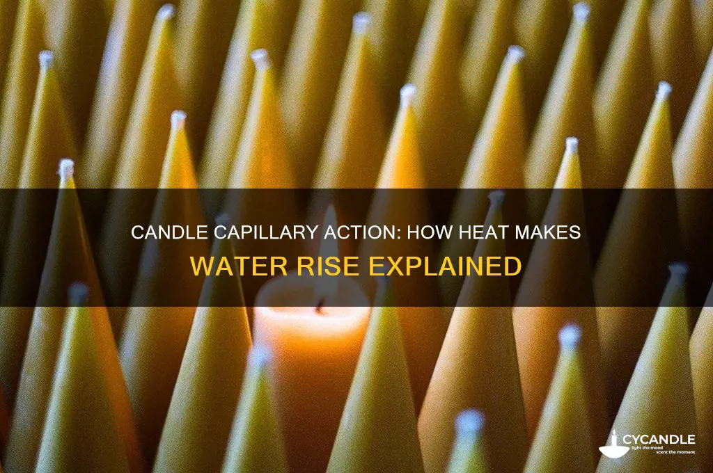 why does a candle make water rise