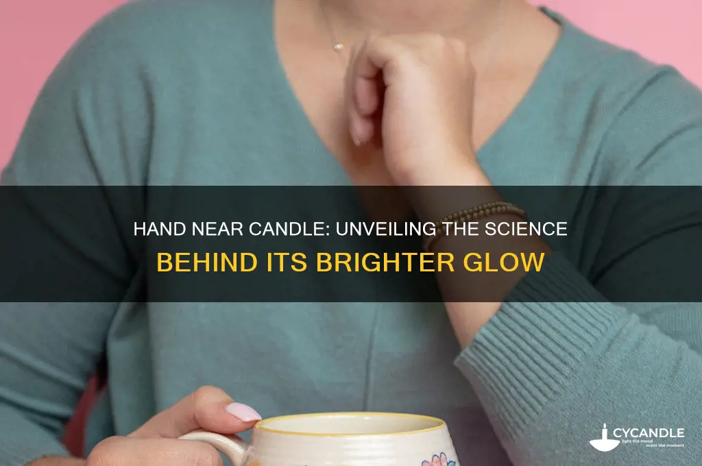 why does candle get brighter when hand is by it