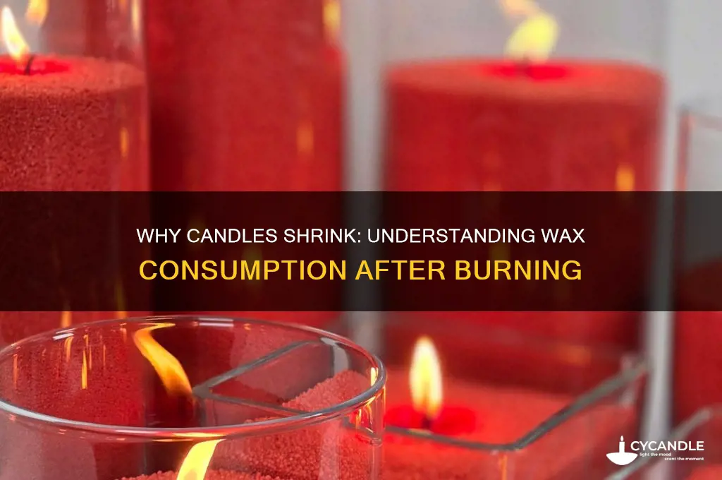 why does candle grow less after burning