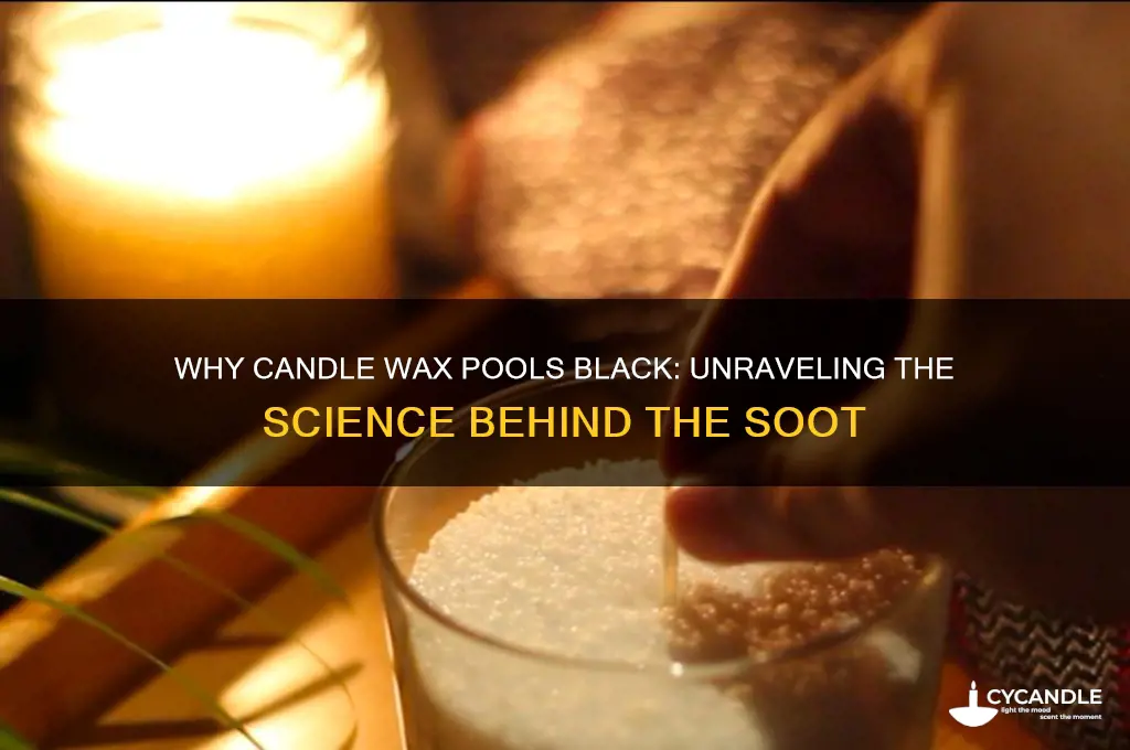 why does candle wax pool black