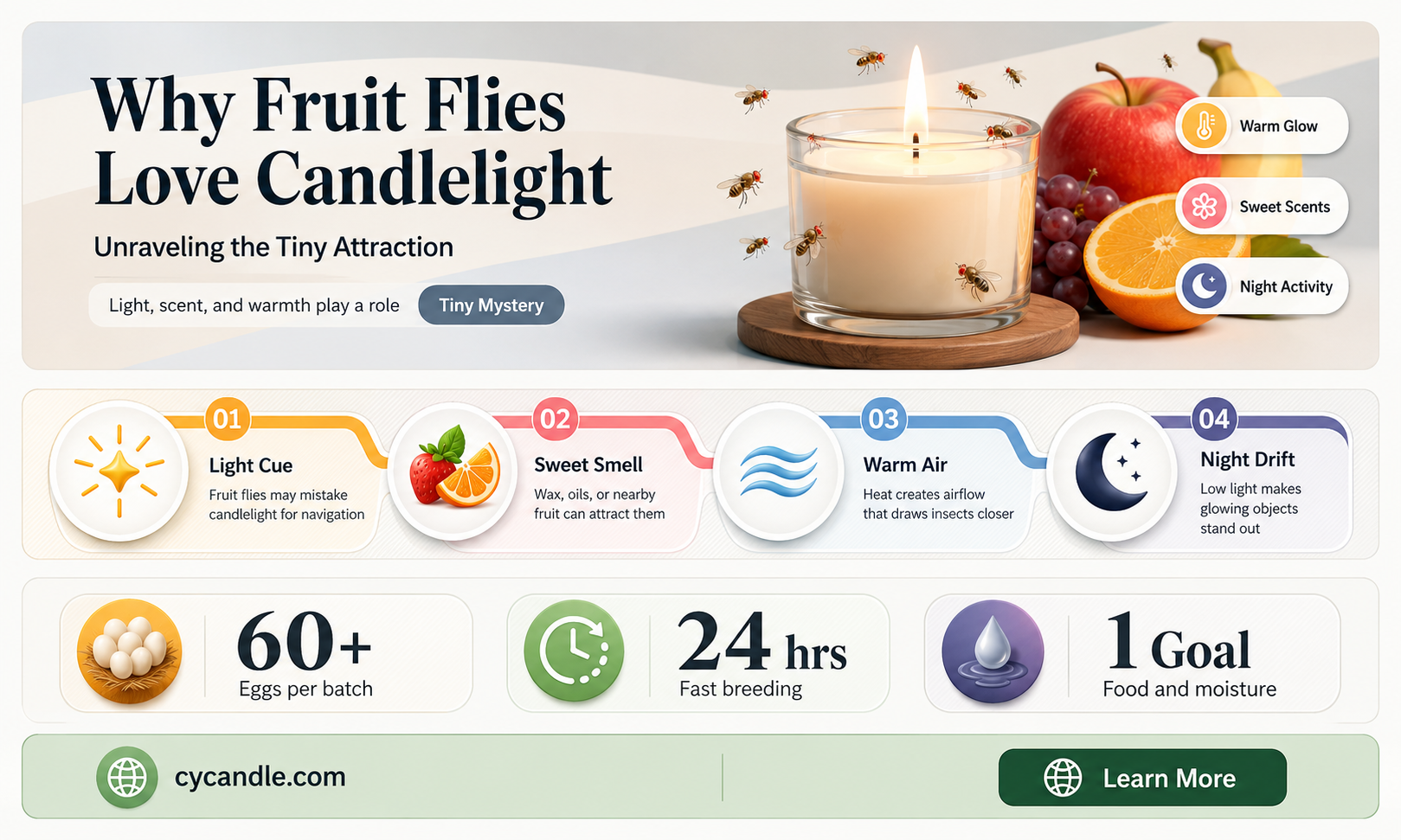 are fruit flies attracted to candle light