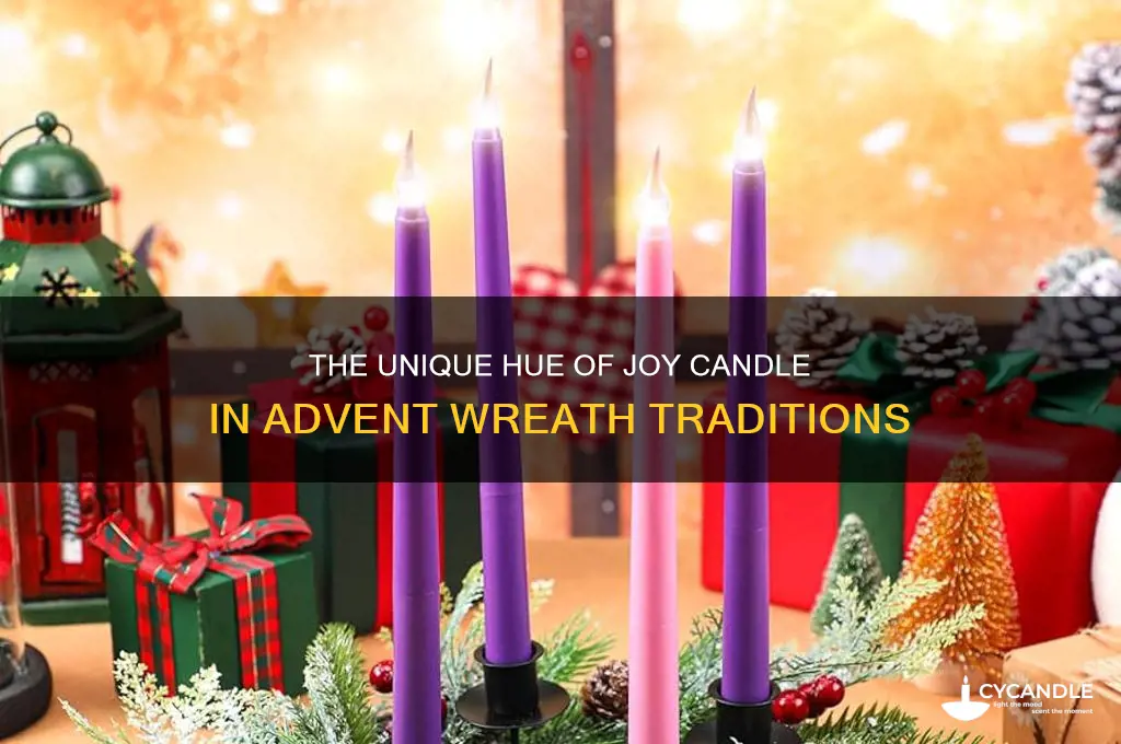 why is joy candle a different color in advent wreath