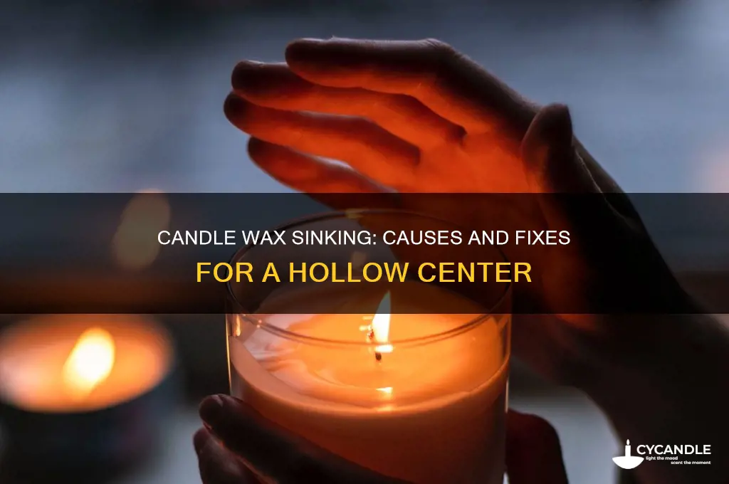 why is my candle wax sinking in the middle