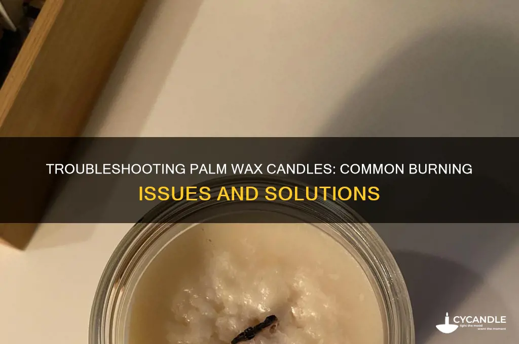 why is my palm wax candle not burning correctly