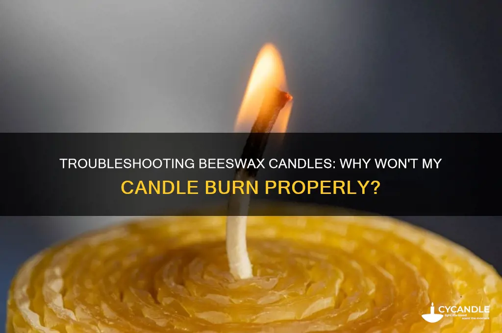 why won t my beeswax candle burn