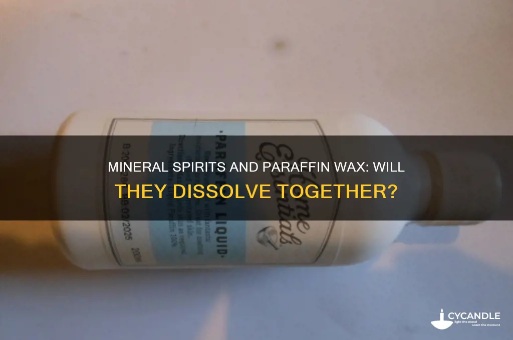 will mineral spirits dissolve paraffin wax
