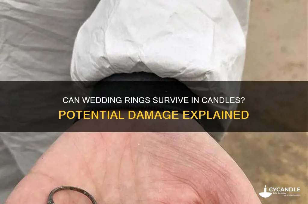 would putting a wedding ring in a candle damage it