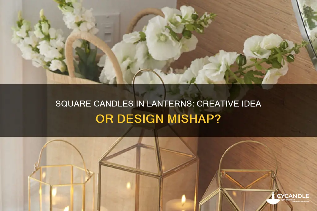 would you put square candle in lantern