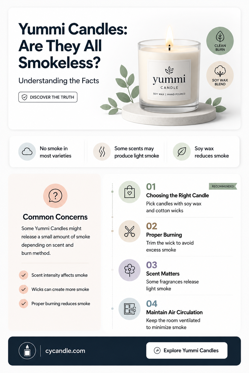 are all yummi candles smokeless